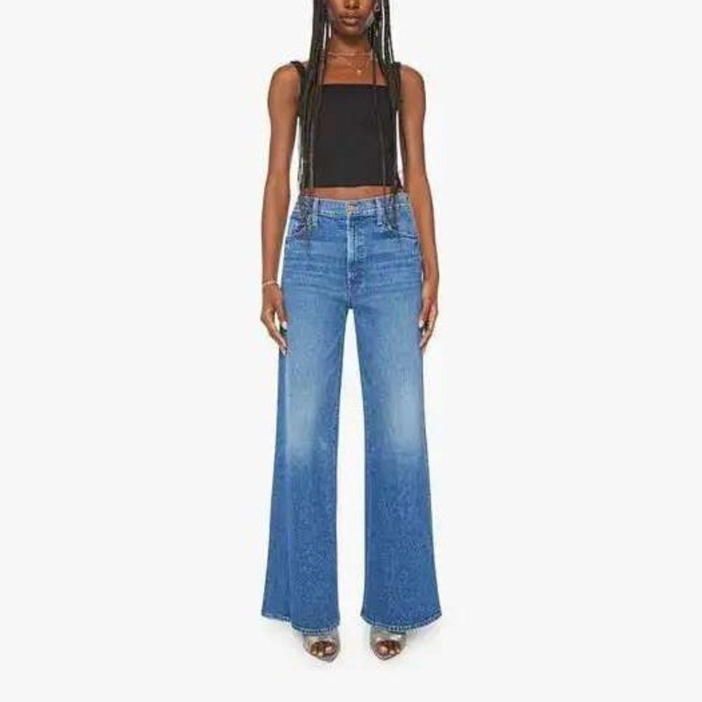 Mother The Ditcher Roller Zip Sneak Wide Leg Jeans Arigato Mr. Roboto Sz 27